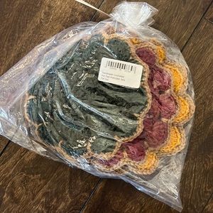 Handmade crocheted hot pot-potholder set of 3 fall color
